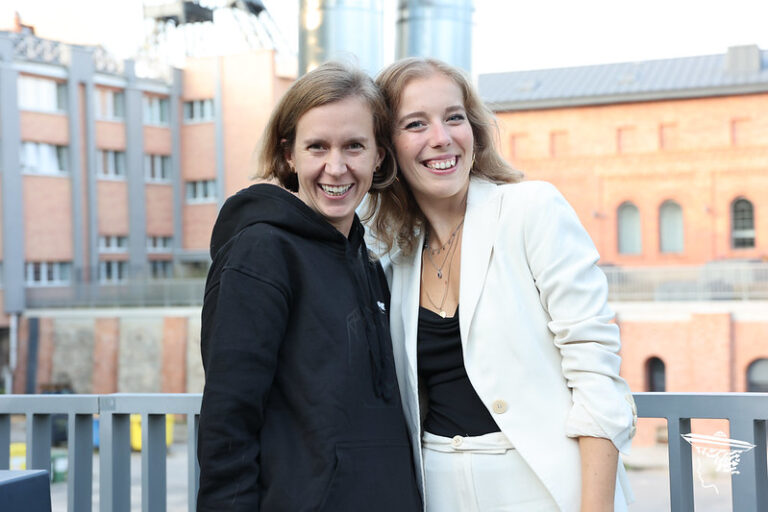 Two young and smiling girls